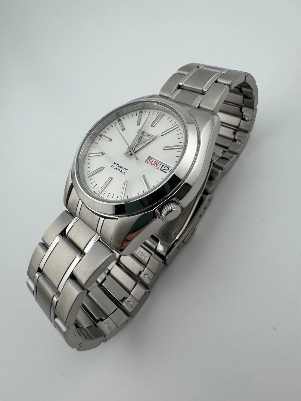 Seiko 5 Automatic SNK355 Silver Dial 37mm Men's Watch Box Papers